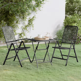 5 Piece Garden Dining Set Expanded Metal Mesh Anthracite